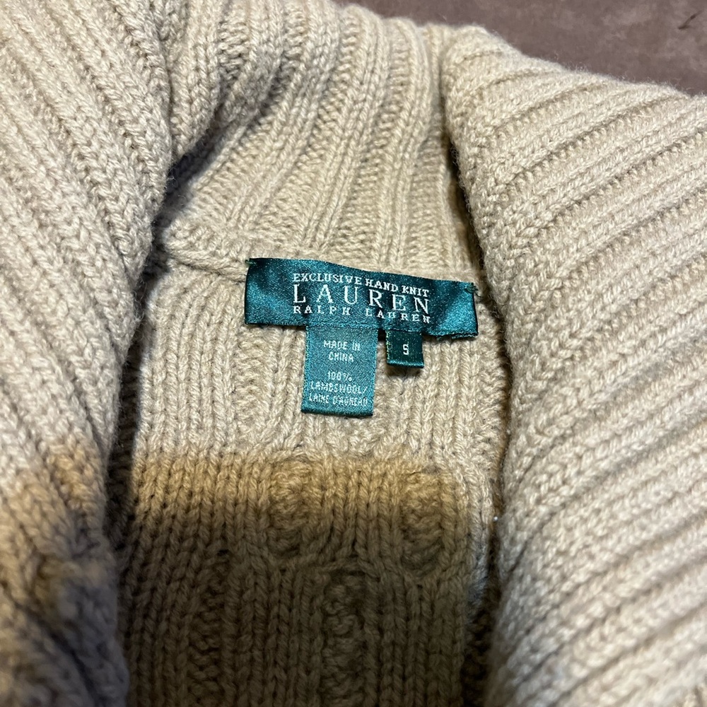 Lauren Ralph Lauren Women's Cream Cable Knit Cardigan - Picture 3 of 3